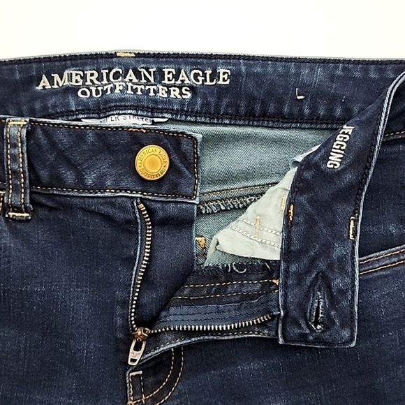 American Eagle Women's Denim Super Stretch Dark Blue Jeans Jegging Size 6 Reg - Picture 4 of 11